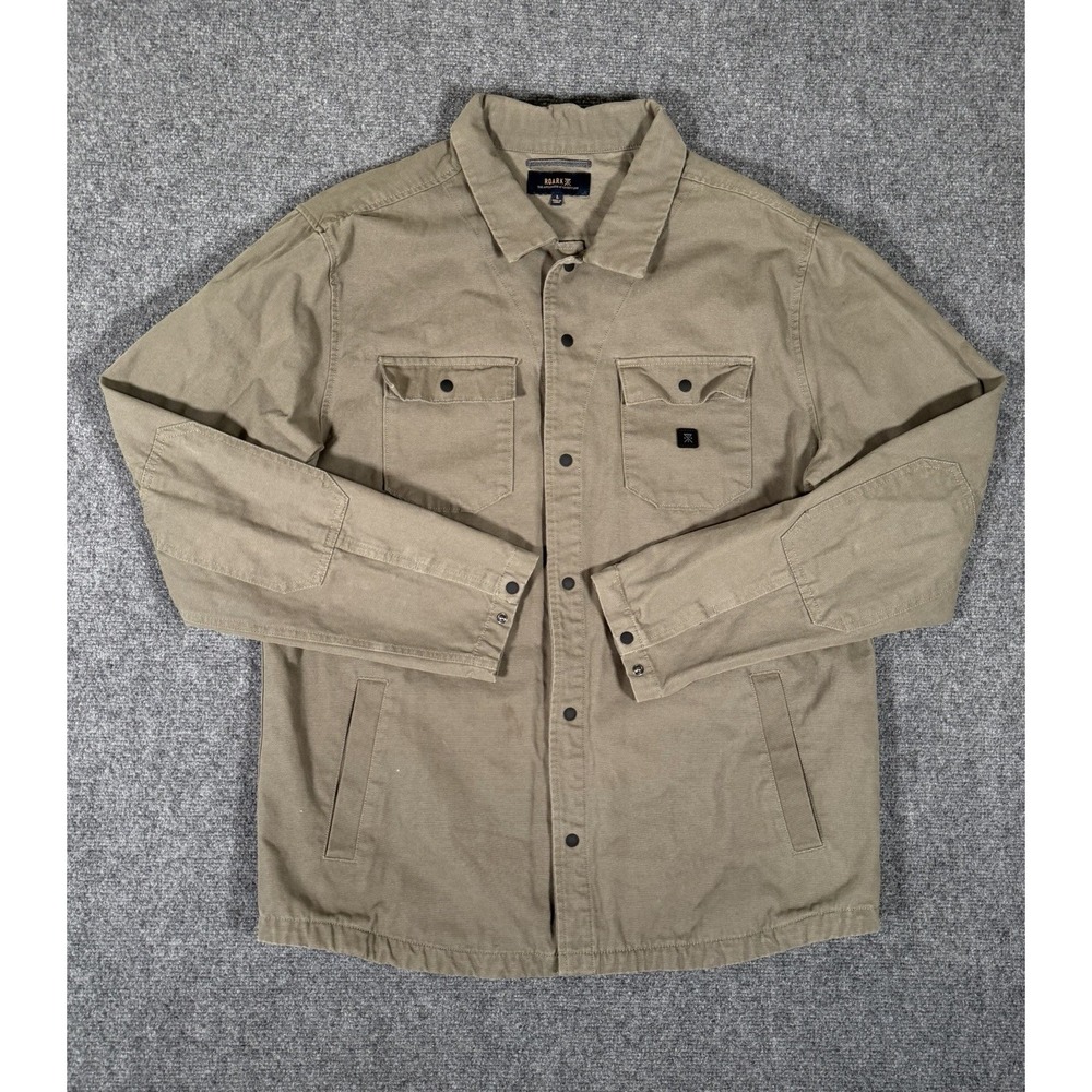 Roark Hebrides Unlined Jacket Mens Large Green Cotton Canvas Overshirt Coat